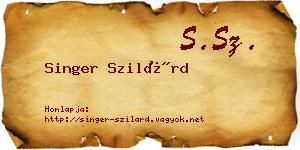 Singer Szilárd névjegykártya