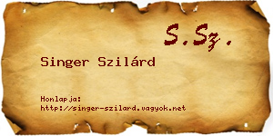 Singer Szilárd névjegykártya