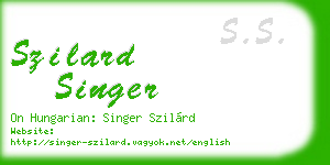 szilard singer business card