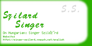 szilard singer business card